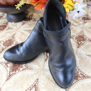 Sorel Women's Slip On Leather Booties Black Size 10 USA